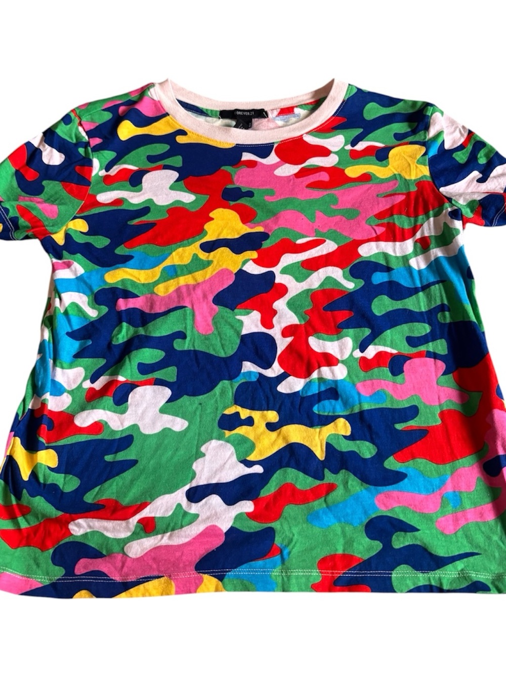 Forever 21 colorful camo print shirt